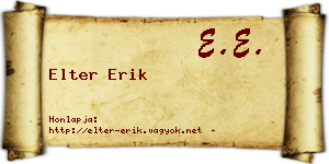 Elter Erik névjegykártya